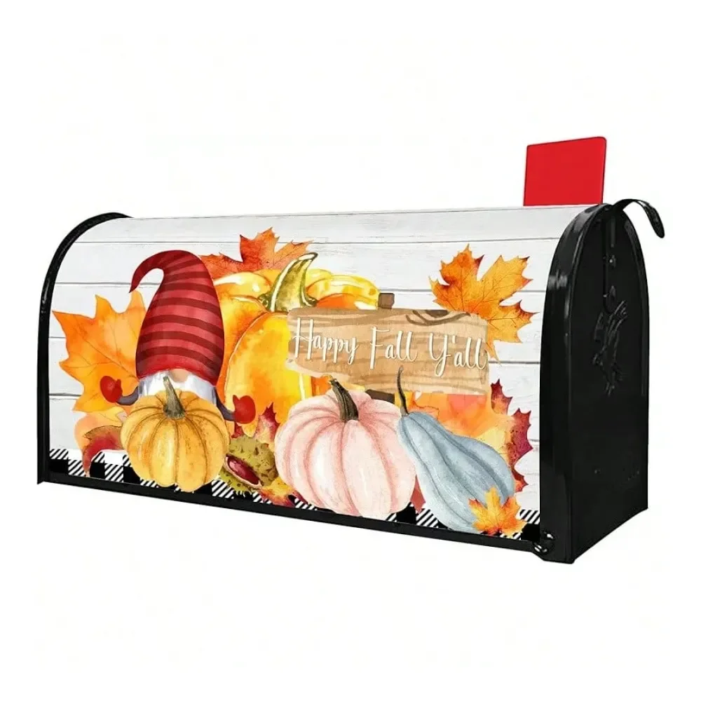 

Fall Yall Pumpkin Maple Leaf Magnetic Mailbox Cover Standard Size 18 X 21 Thanksgiving Harvest Autumn Letter Box Covers Decor O