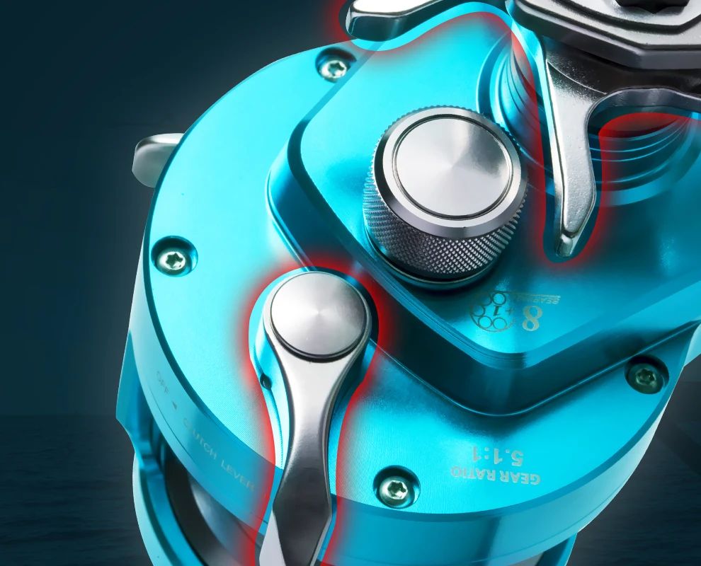 RANMI JIGGER A500 Angelrolle Trommelrolle Slow-Jigging-Rolle Max Bremskraft 16kg Übersetzungsverhältnis 5,1:1 8+1 Kugellager – Detail 8