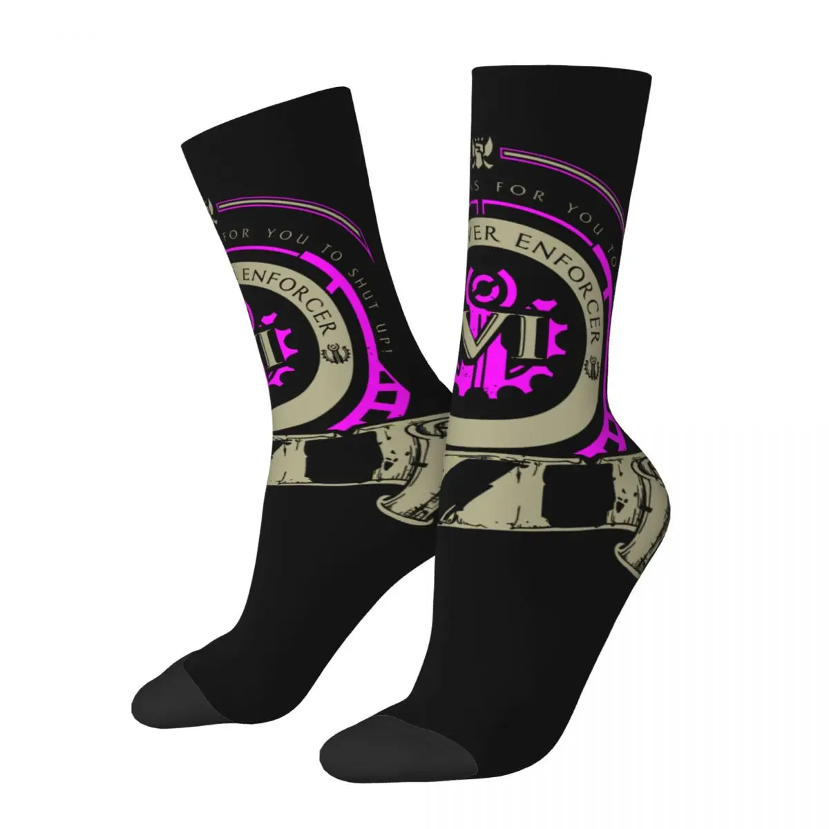 Retro VI Logo Crazy Men's compression Socks Unisex Arcane League of Legends Street Style Pattern Printed Happy Crew Sock