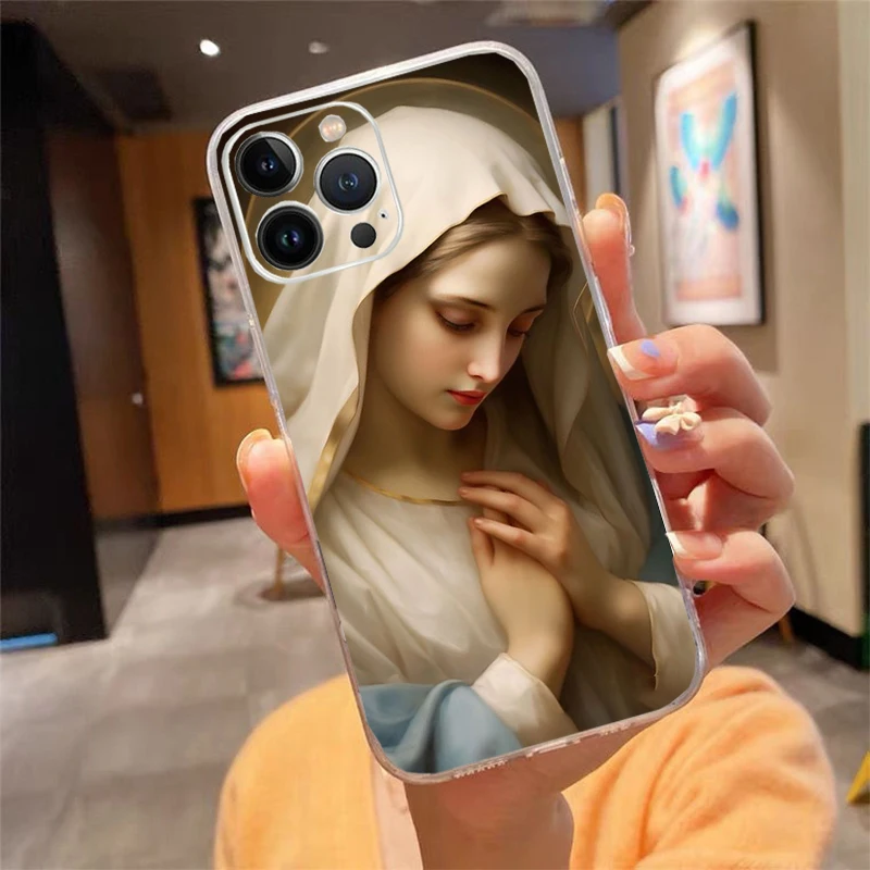 Virgin Mary Phone Case For iphone 16 15 14 Pro Max 16 15 14 13 12 Pro 15Plus iphone 11