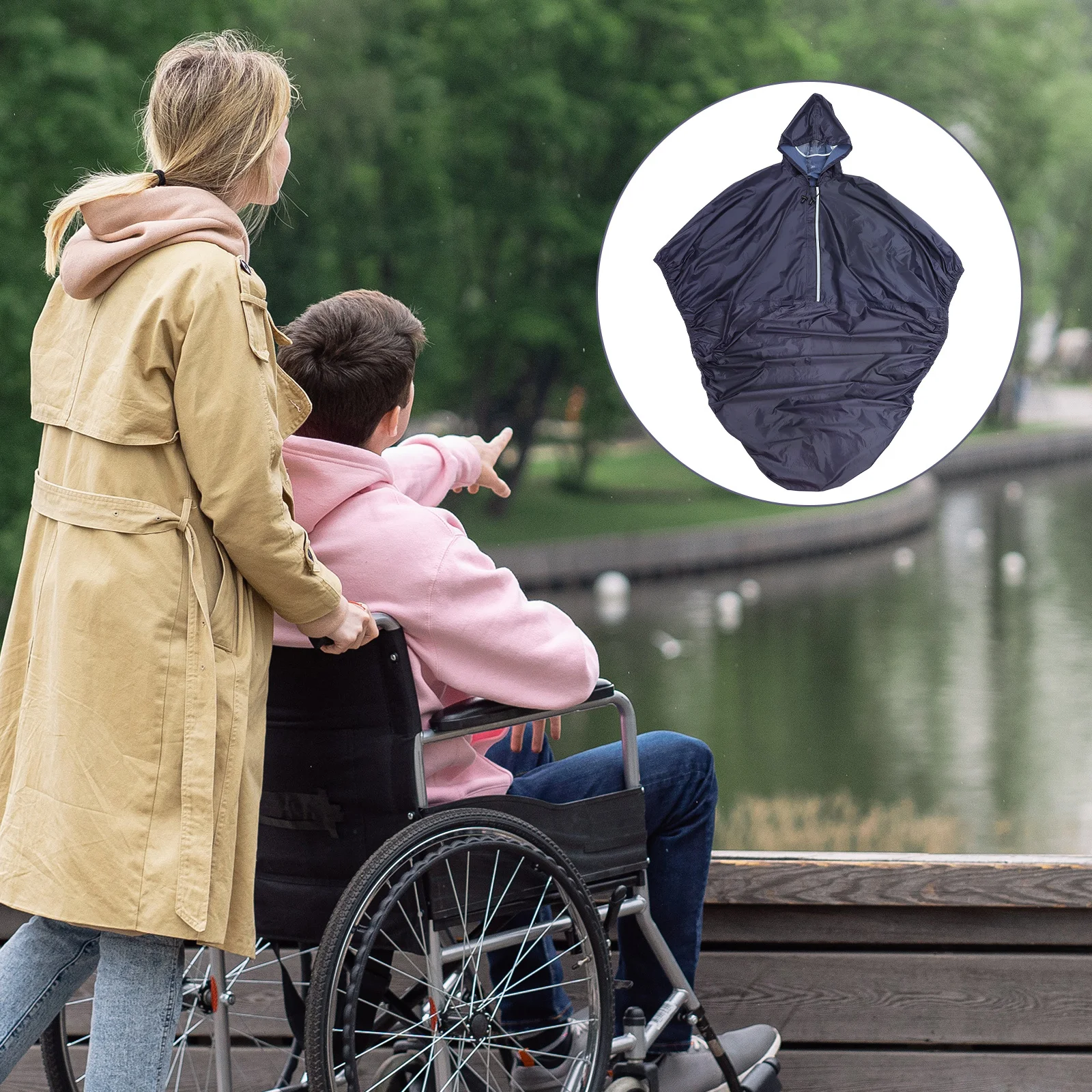 

1Pcs Wheelchair Raincoat Reflect Light Portable Waterproof Poncho Elder Disabled Raincoat Outdoor Camping Hiking