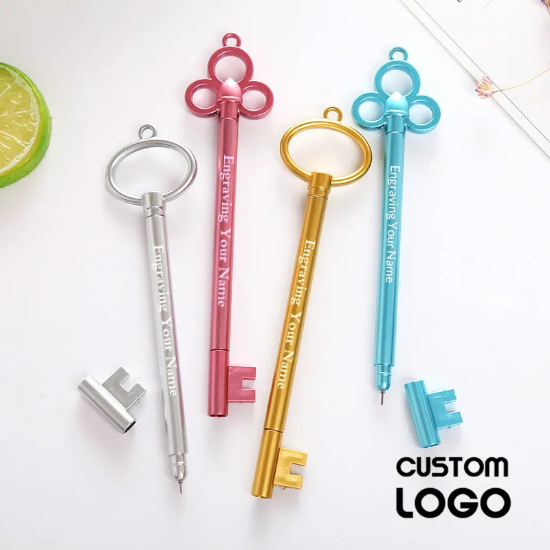

250pcs Creative Retro Key Styling Gel Pen Office Signature Pen Cute Student Stationery Gift Pen School Supplies Custom LOGO