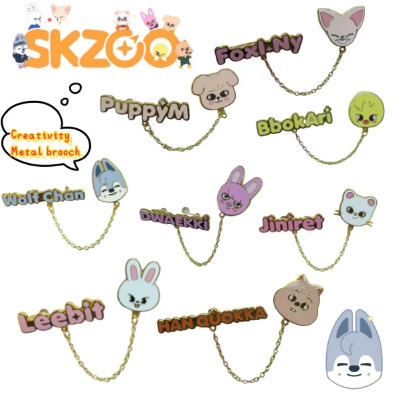 

Stray Kids SKZOO Leebit Jiniret Bbokari Personality Creative Brooch Cartoon Cute Decorative Pin for Men and Women Exquisite gift