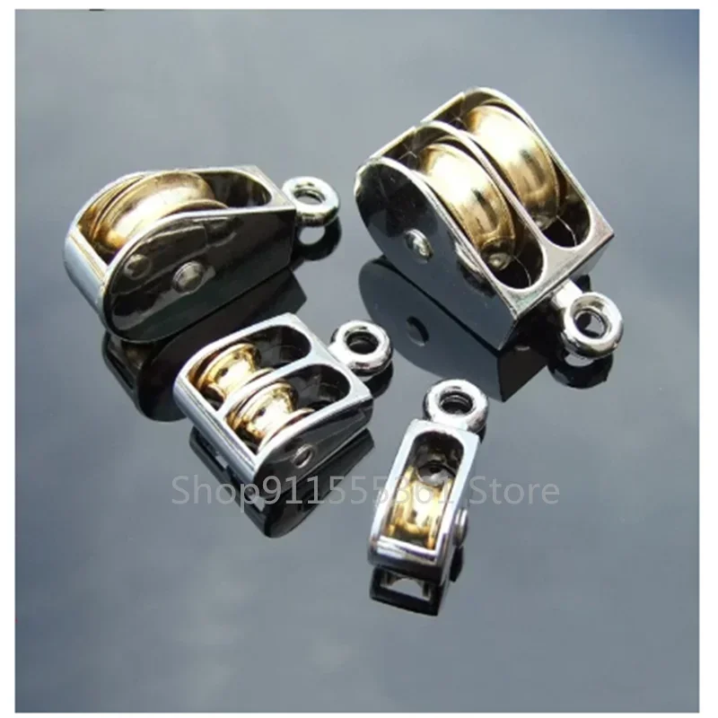 36/52/75mm Metal Sheave Zinc Alloy Fixed Pulley Crown Block And Tackle Lifting Wheel Mini Single/Double Pulley For DIY