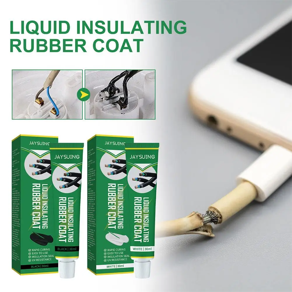 30g Liquid Insulating Tape Repair Rubber Electrical Insulation Coat Liquid Range Line Cable Glue Wire Wide Fix Paste W1v4