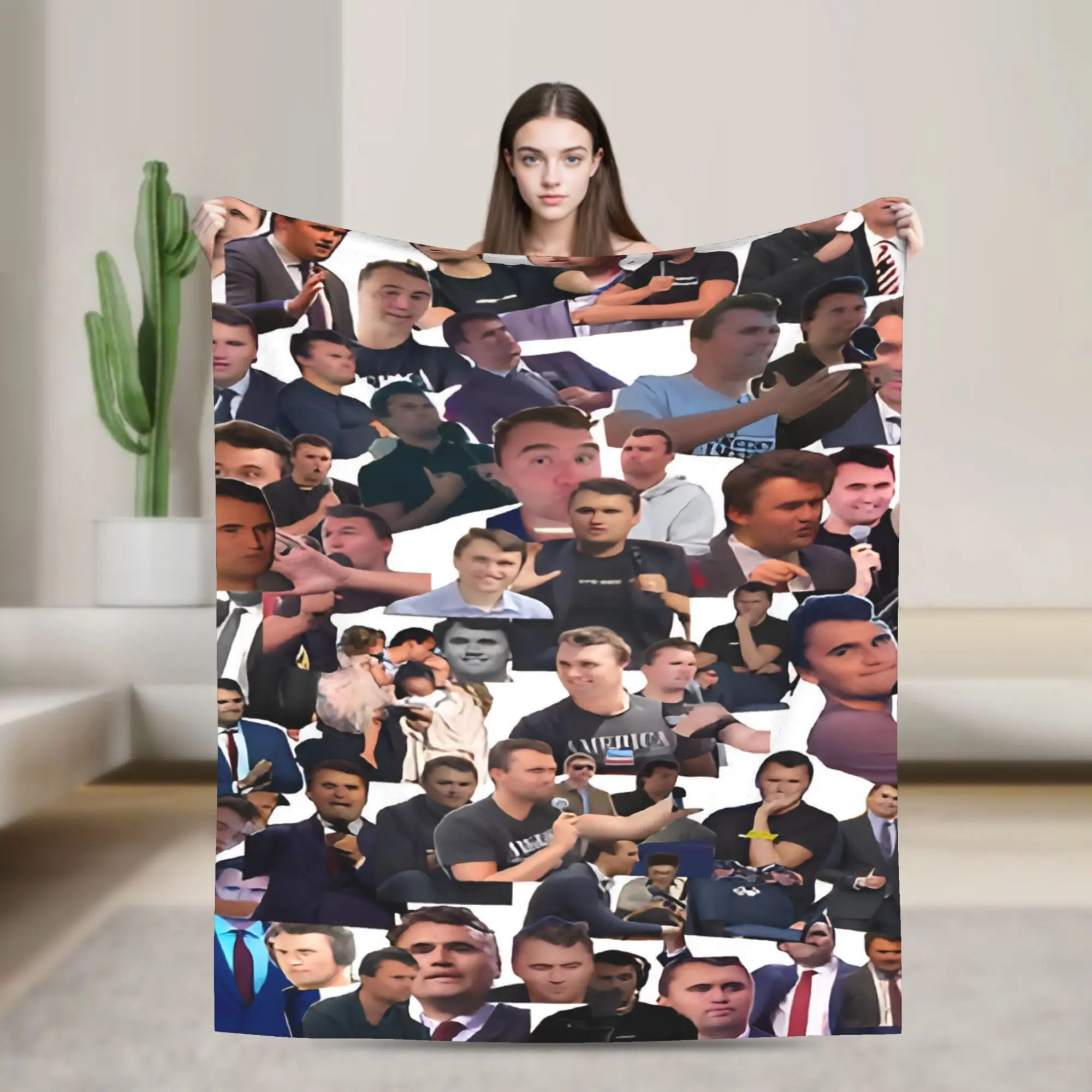 Warm Blankets Students Camping Charlie Kirk R.I.P Throw Blanket  Flannel Bedspread For Outdoor Funny Sofa Bed Cover