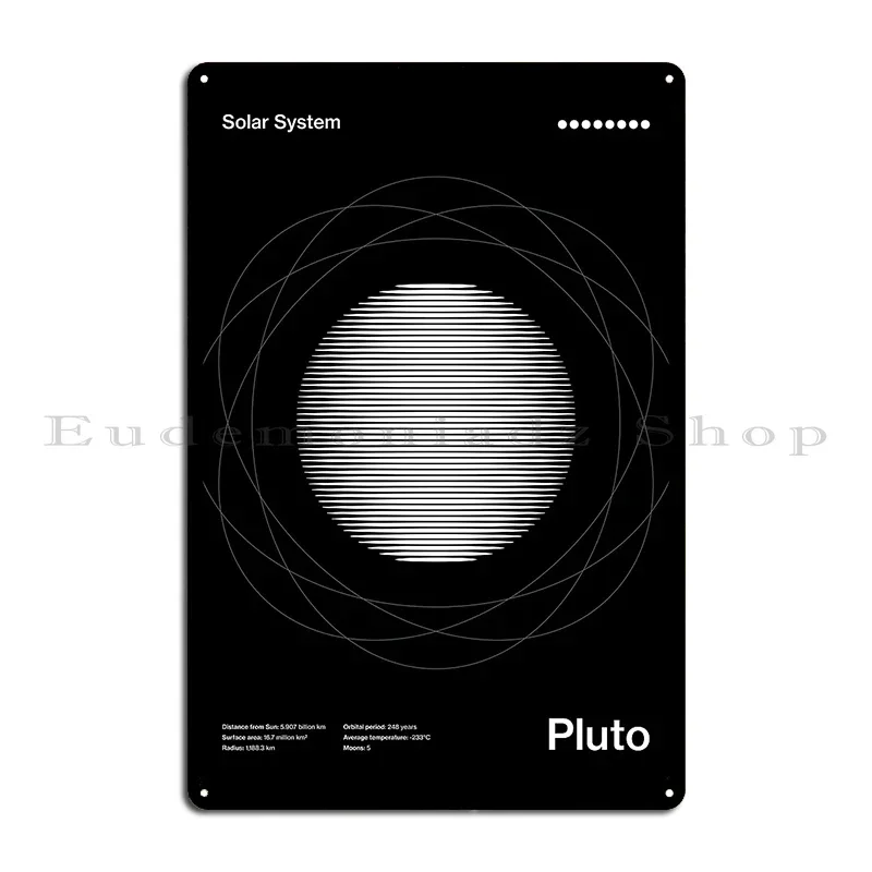 Pluto Metal Plaque Wall Mural Designer Design Design Mural Tin Sign Poster