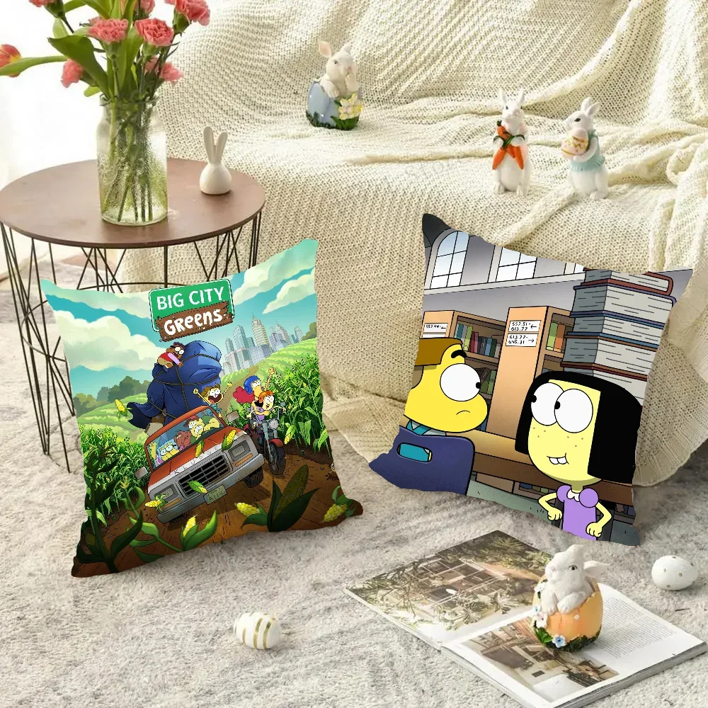 1pc Disney Big City Greens Pillow Case Square Pillow Bedroom Sofa Leisure Comfort Cushion Car Living Room Home Decoration 40X40