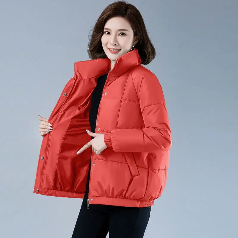 2023 New Women Down Cotton Coat Winter Jacket Female Short Parkas Loose Thick Warm Outwear Leisure Time Versatile Overcoat