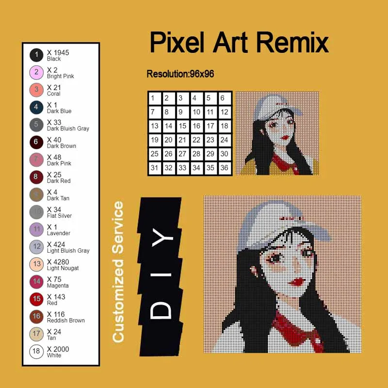 Düz kiremit 1x1 yuvarlak 98138 DIY piksel sanat malzeme Remix 91 renk yapı taşı parça tuğla mozaik makinesi oyuncaklar sanatçı 1000 adet/grup