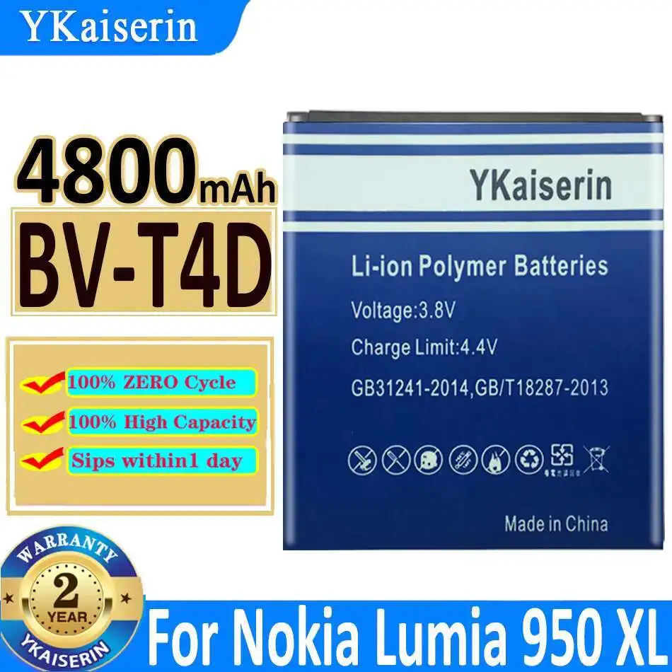 

4800mAh YKaiserin battery BV-T4D for Nokia Microsoft Lumia 950 XL CityMan Lumia 940 XL RM-1116 RM-1118 BVT4D Bateria