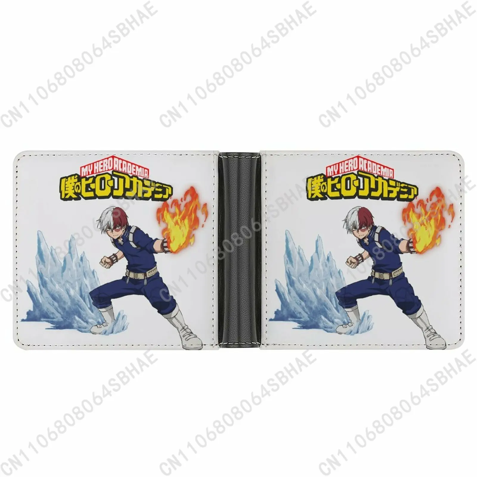 

My Hero Academia Shoto Todoroki Trendy Leather Wallet Teenage Girls Boys Personalized Slim Credit Card Holder Small Purse School