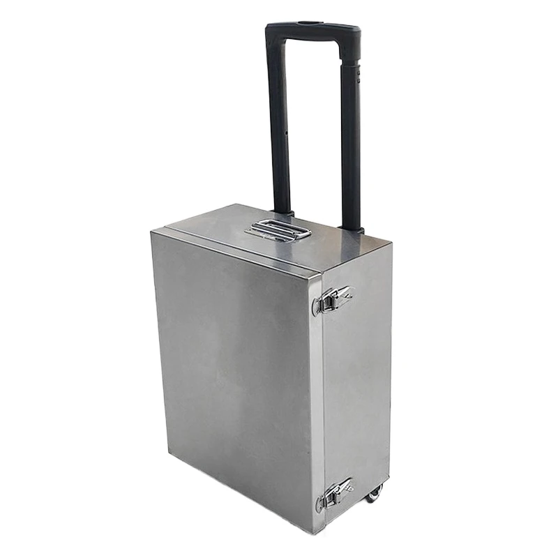 Pull Rod Toolbox Stainless Steel Multi Size Toolbox Portable Mobile Storage Box Multifunctional Lockable Tool Case with Wheels