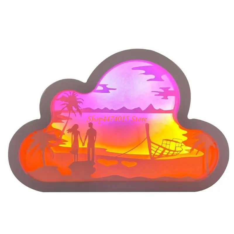 K1AA ​​облачная бумага гравировка светодиодная ночная свет Dektop Baby Kid Decor