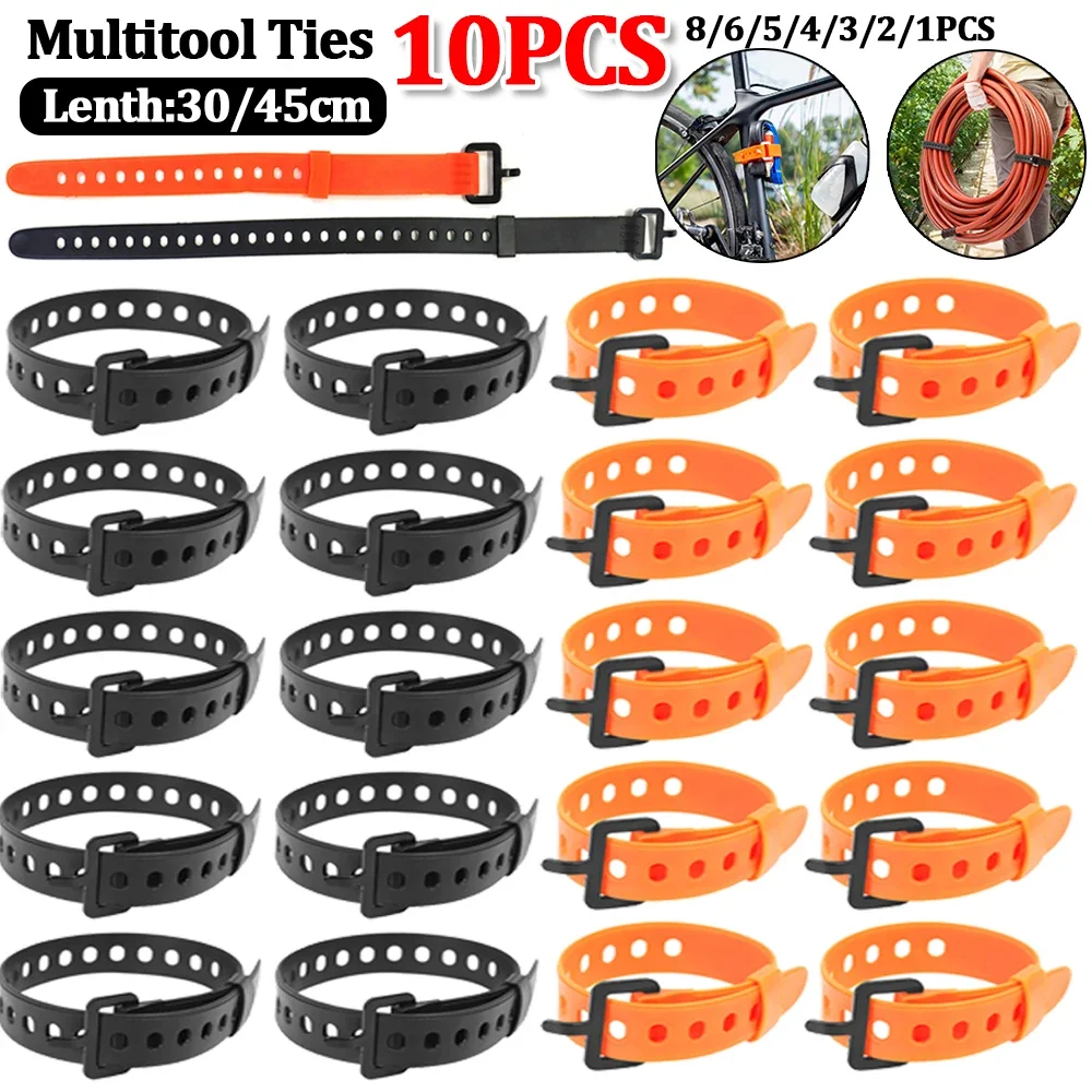 1-10PCS Travel Tied Belt Durable Rubber Cargo Tie 30/45CM Down Luggage Lash Belt Strap Camping Hiking Cargo Storage Belt Buckle