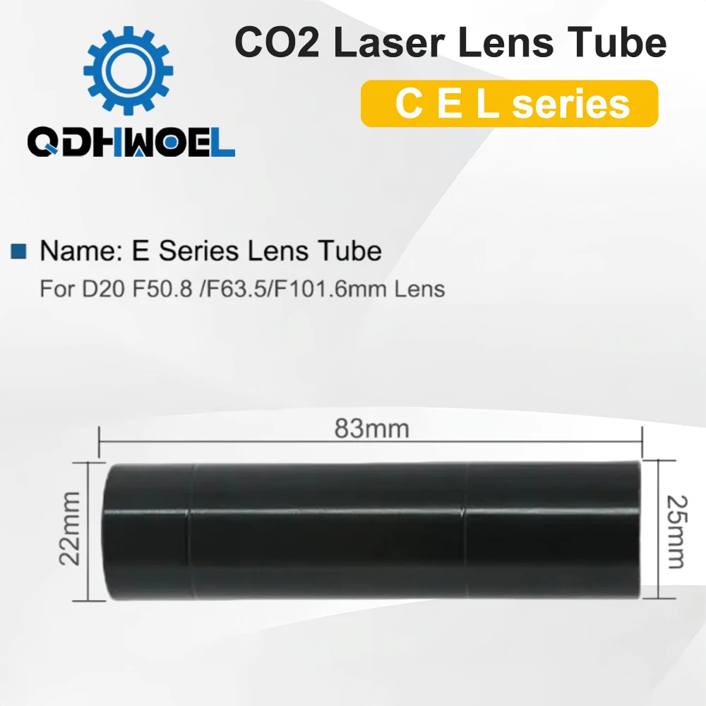 QDHWOEL CO2 Laser Lens Tube OD 24mm 25mm For D20 Lens F50.8 F63.5 F101.6 Laser Cutting Engraving Head