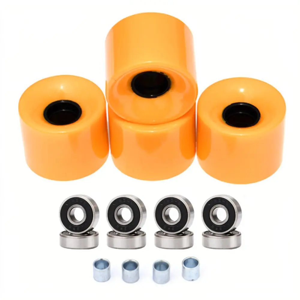 Smooth Rolling Skateboard Wheels 60x45mm 78A Soft PU Replacement Set For Fish Board Cruiser With Bearings Spacers Skating