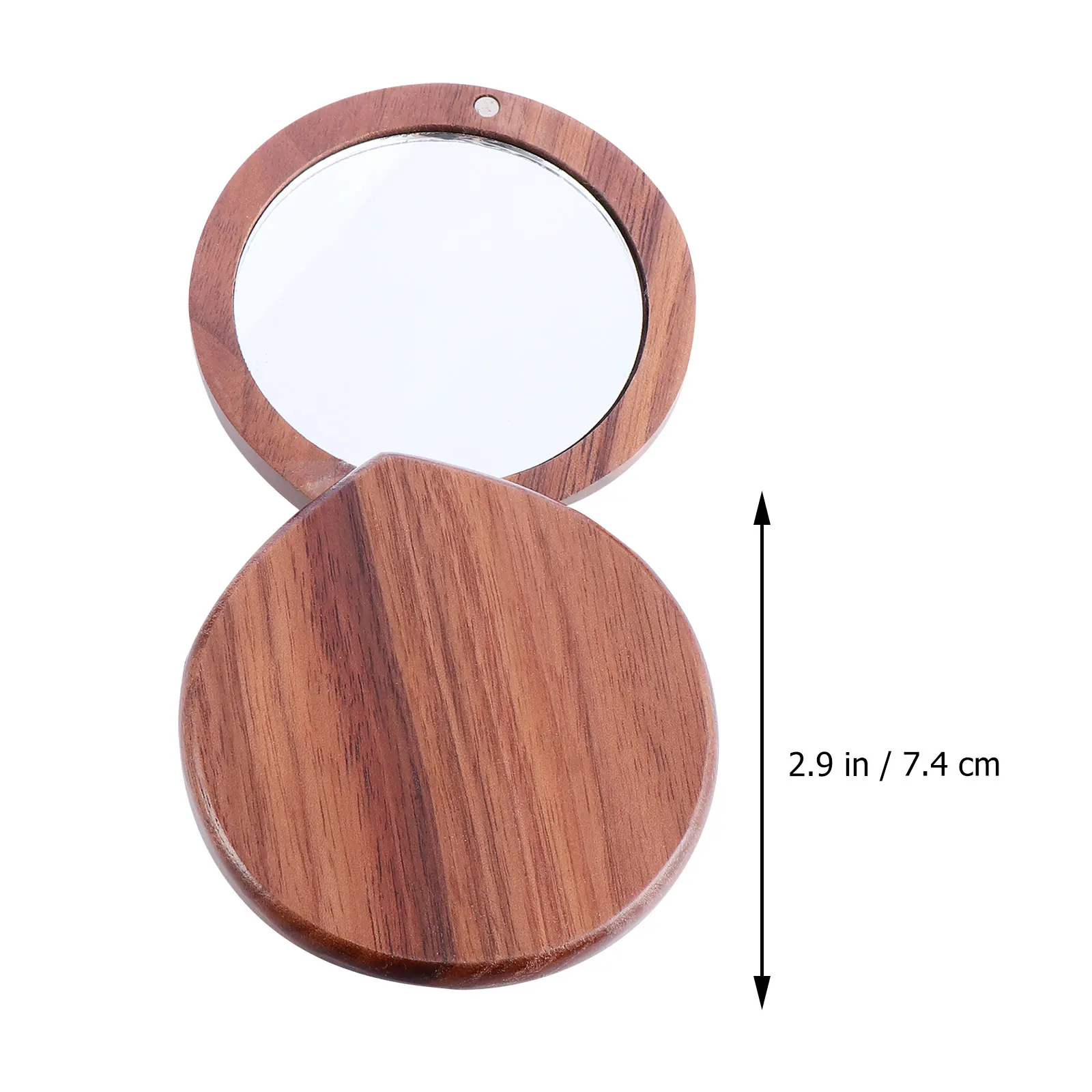 Espejo de maquillaje de madera de nogal portátil, espejo compacto para mujeres, niñas y mujeres, Mini espejo de escritorio, 1 ud.