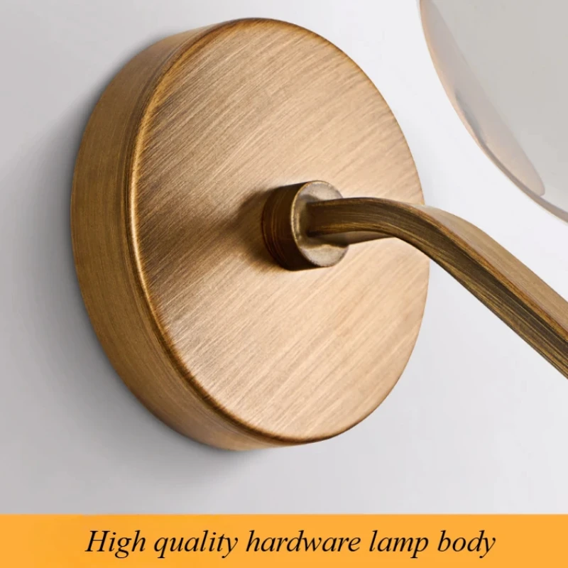 SANDYHA Retro Nordic Glas Wandleuchte LED Leuchte für Wohnzimmer Schlafzimmer Nachttisch Studie Dekorative Beleuchtung