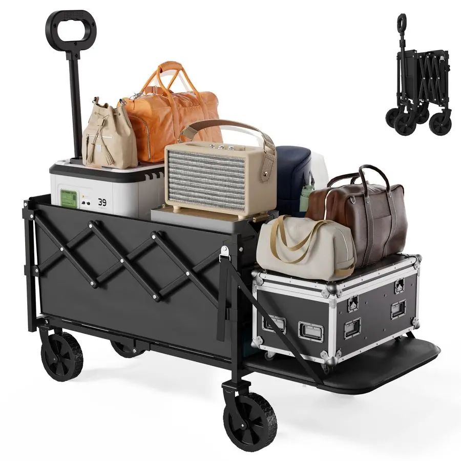 

Тележка на колесах с откидной задней дверью, грузоподъемность 350 фунтов, складная, сверхпрочная, легкая, портативная, для покупок и хозяйственных нужд