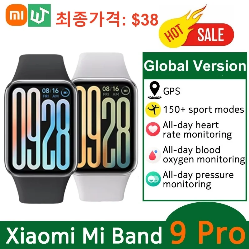 

Global Version Xiaomi Smart Band 9 Pro 1.74'' AMOLED Bluetooth Smartwatch GPS Health Monitoring Fitness Tracker Miband Bracelet