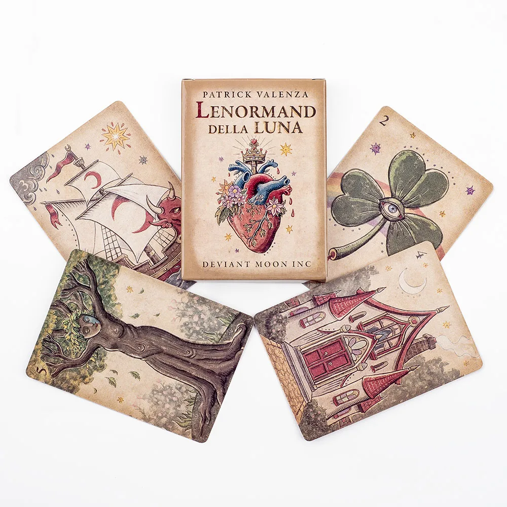 Lenormand Della Luna Tarot-Deck, 36-teilig, Wahrsagerei, Schicksal, Tarot, Orakelkarten, Partyunterhaltung, Brettspielkarten, 7,3 x 10,2 cm