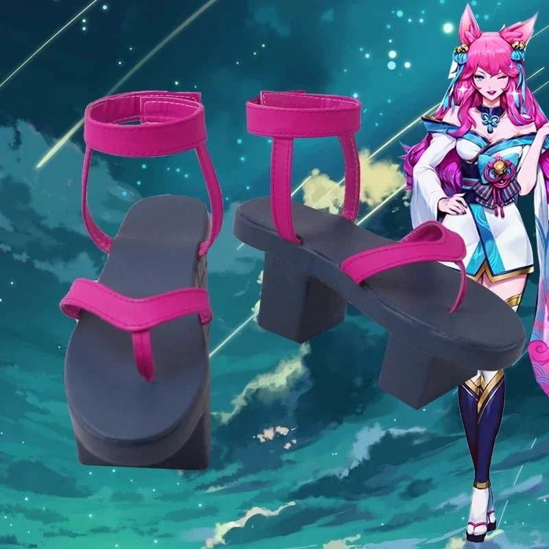 Anime Game Spirit Blossom Ahri Cosplay para Mulheres, KDA Cosplay, Peruca Cauda, Sapatos, Halloween Party, Role Play, Roupas de Carnaval