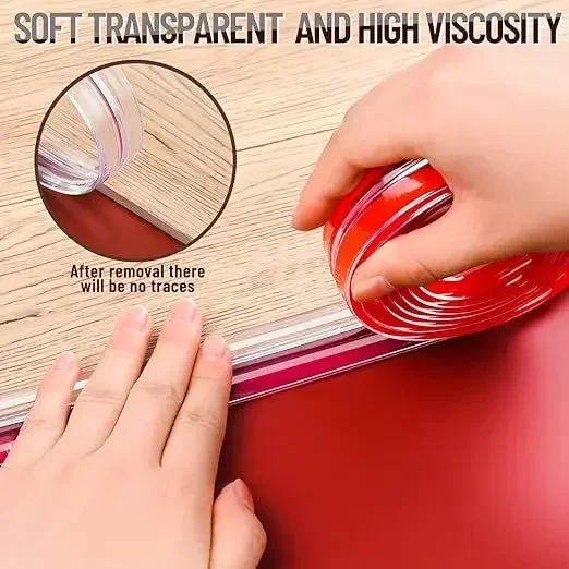 Protector de borde de mesa transparente, tira de protección de silicona para bebés, cinta autoadhesiva a prueba de colisiones, Protector de esquina de muebles de seguridad