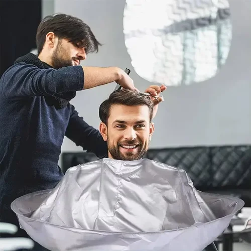 Imagen 2 del producto Capes de paraguas para corte de pelo, capa de corte de pelo, tinte para el cabello de tela, capa de corte de pelo tridimensional transpirable para el hogar, herramienta de corte de pelo plegable