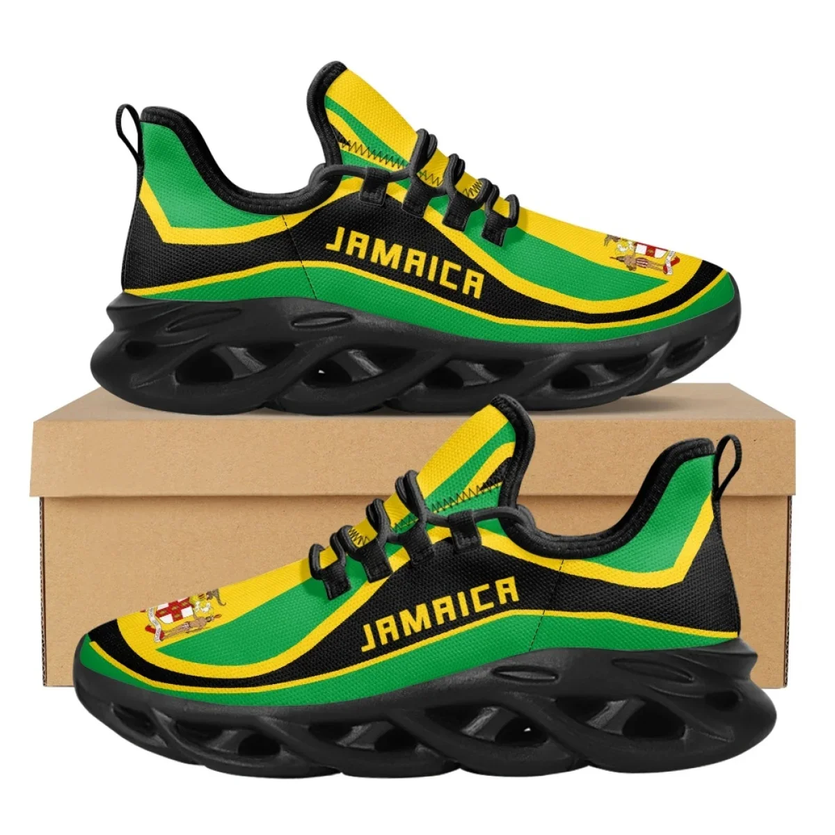 New Jamaica Country Flag Patter for Women Men Spring Autumn Soft Tennis Shoes Outdoor Work Breathable Convenient Flats Sneakers