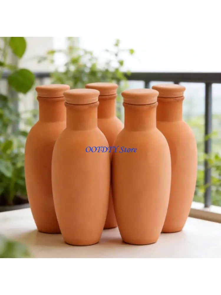 

367A 4 шт. красная глина автоматические поливочные шипы емкостью 450 мл отлично подходят для домашнего офиса, балкона, травы