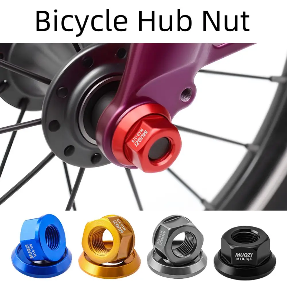 

2pcs M9/M10/M10*3/8 Bicycle Hub Nut Aluminum Alloy High Strength Rear Axle Screw Anti-rust Anodizing Bike Accessories
