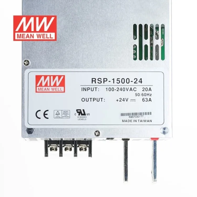 Imagem -06 - Mean Well 1500w Pfc ac dc Fonte de Alimentação 5v 12v 15v 24v 27v 48v Rsp1500 Série Rsp-150024 Saída Única Fonte de Alimentação