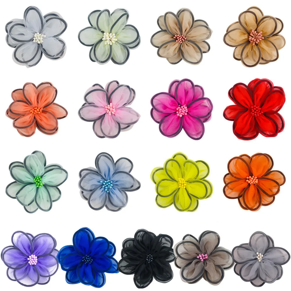 

200pcs Wholesale New Mesh Corsage Can Be Matched With Hairpins Headband Pins Kids Headdress Hair Accessories Diy