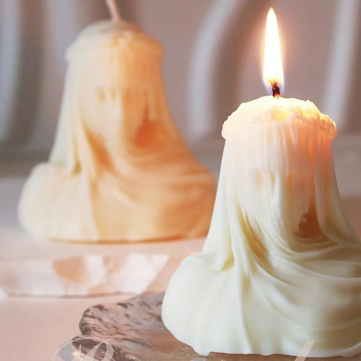 Verschleierte Frau Silikon-Kerzenform Brautbüste Statue Gipsform DIY Braut-Kunstskulptur Damen-Körperformen Handgemachte Geschenke