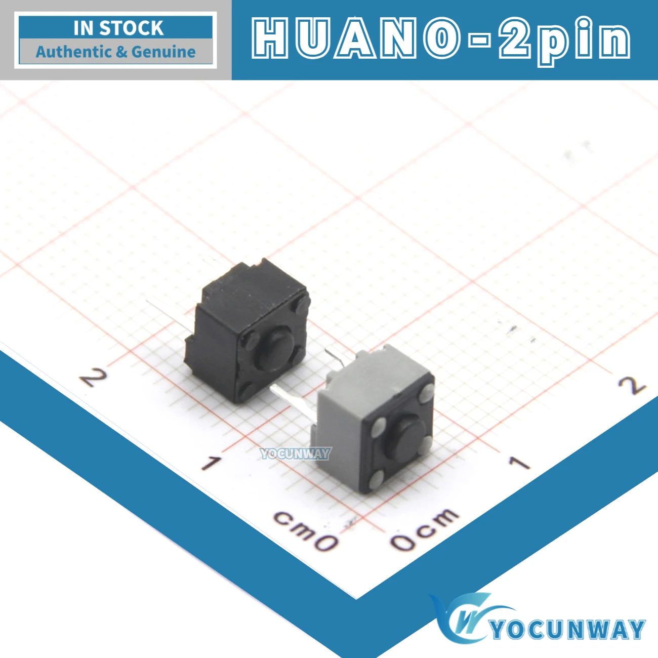 HUANO 정품 스퀘어 2 핀 마우스 택트 스위치, 바이퍼 2013 밴드 Krait GPROX 무선 GPX 미디엄 키 GPW, 6x6x5.5, 5 개-100 개, 신제품