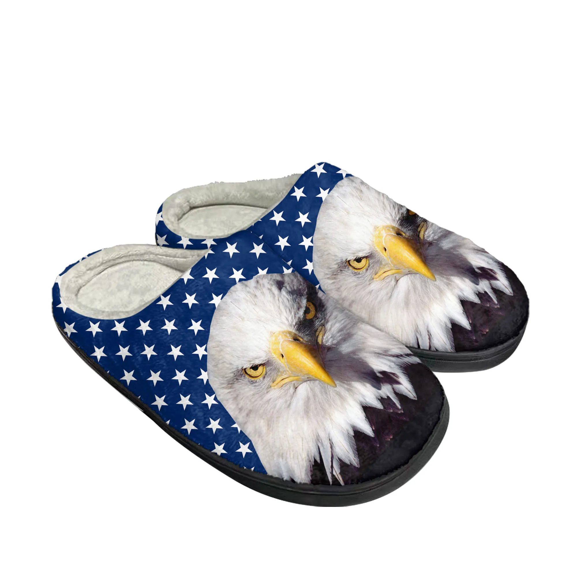 USA Flag America Red Blue White Art Home Cotton Custom Slippers Mens Womens Sandals Plush Casual Keep Warm Shoes Thermal Slipper