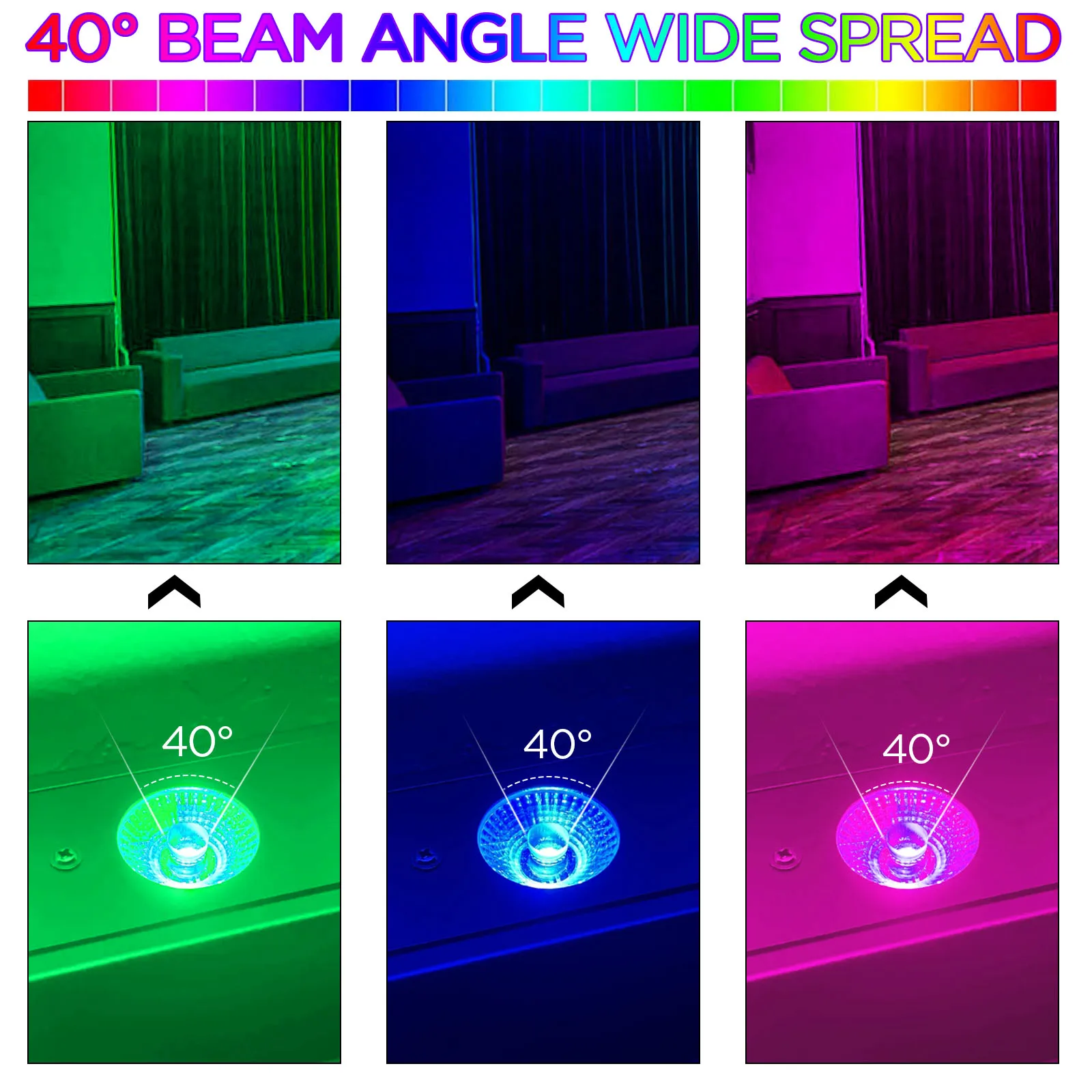 BOTAI RGB 24 LEDs Wall Washer Light Stage Effect Lighting with Remote Controller DMX Sound Mode for Pub Concert Party KTV