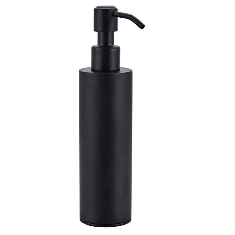 

200ml Wall Mounted Bathroom Shower Soap and Lotion Dispenser Bottle Pump Stainless Steel Tower Shampoo Dispenser Black