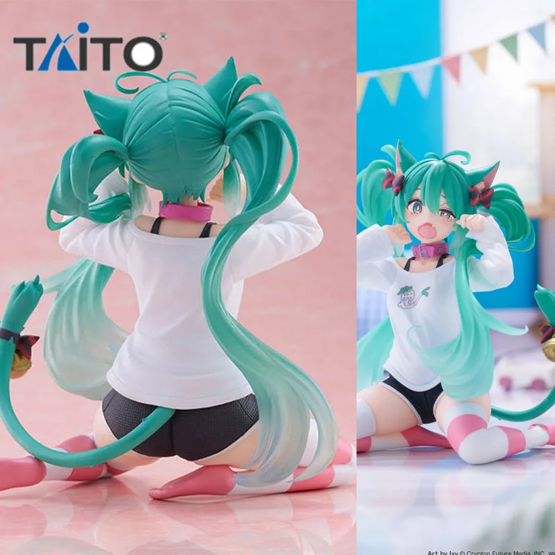 

Оригинальная одежда Taito DC Miku V Hatsune Miku с кошачьими ушками и короткими рукавами, милые аниме-фигурки, игрушки для мальчиков и девочек, детский подарок