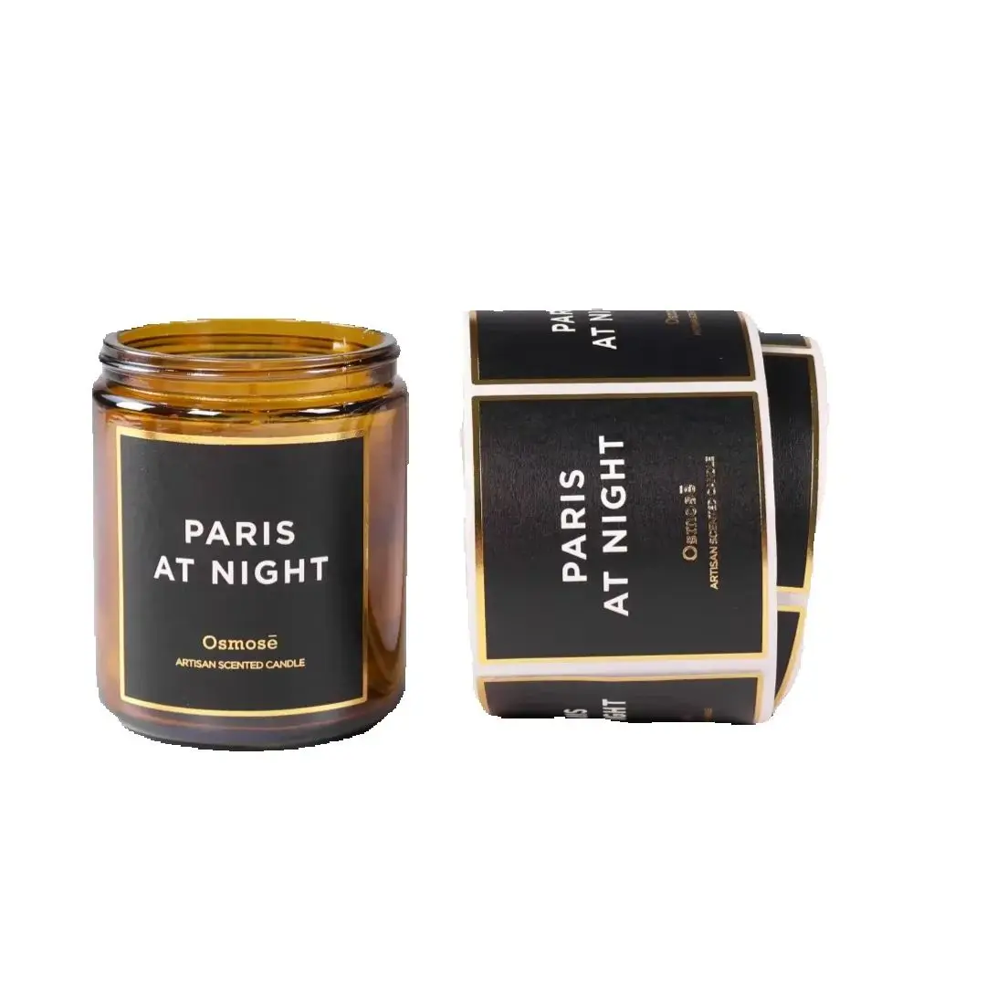 Custom Candle Labels | Texture Paper | Hot Stamping UV Print | Jar & Bottle Use