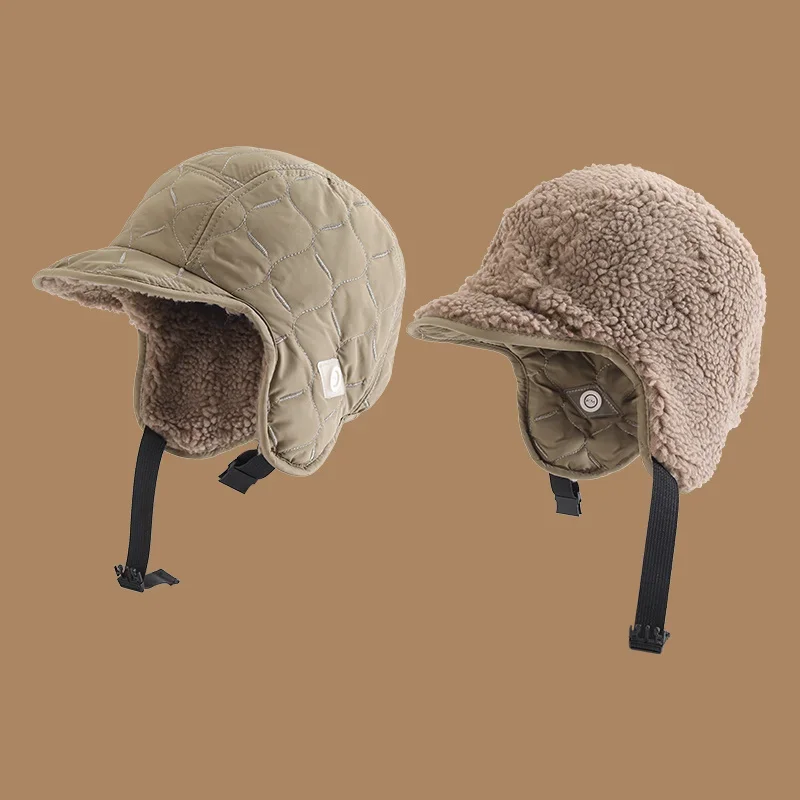 Men Women Winter Trapper Aviator Trooper Earflap Outdoor Warm Waterproof Ear Protectors Ski Hat Bomber Cap Reversible Wearable