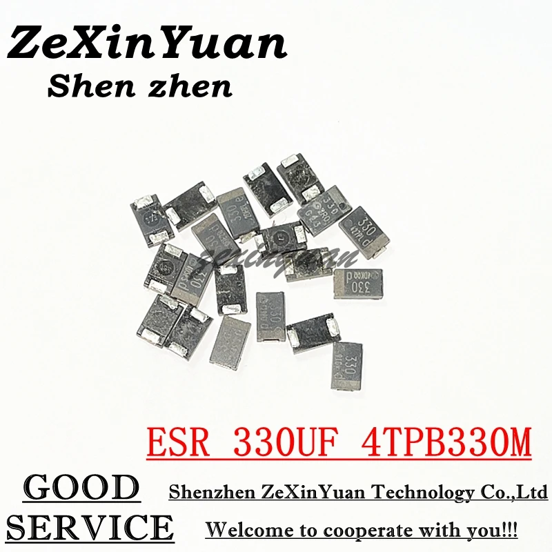 

100PCS/LOTSMD 6.3V 330UF Tantalum capacitor low ESR 330UF 4TPB330M 7343 can replace OE128 OE907 0.8