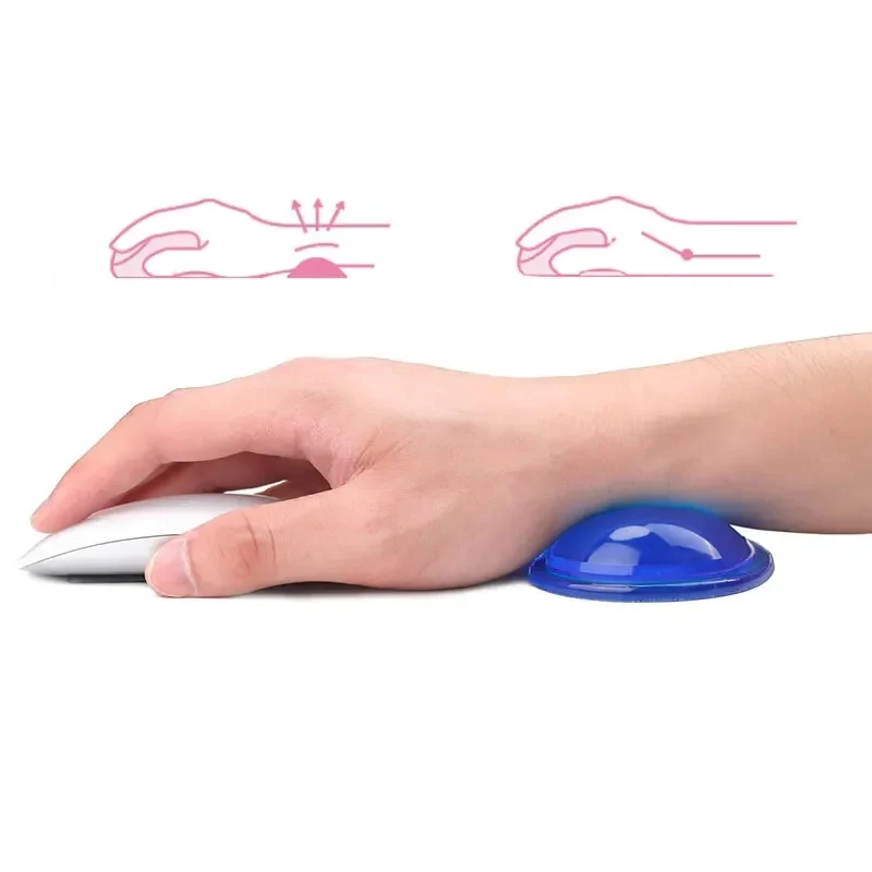 Mouse Pad em forma de coração para laptop, protetor de pulso de cristal, antiderrapante, proteção transparente, suporte de mão, silicone, confortável para PC, bonito