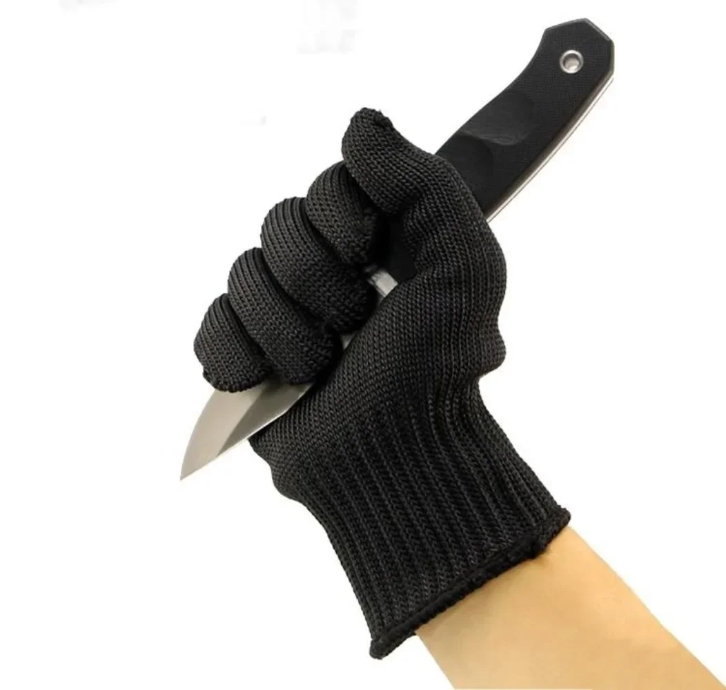 1 Pair Anti-Cut Safety Gloves for Butchers Metal Mesh Breathable Flexible Non-Slip for Cooking Construction and Glass Handling