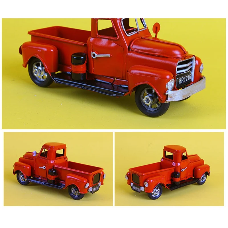 Handcrafted Red Metal Truck Car Model Christmas Tree Decor For Christmas Decoration Red