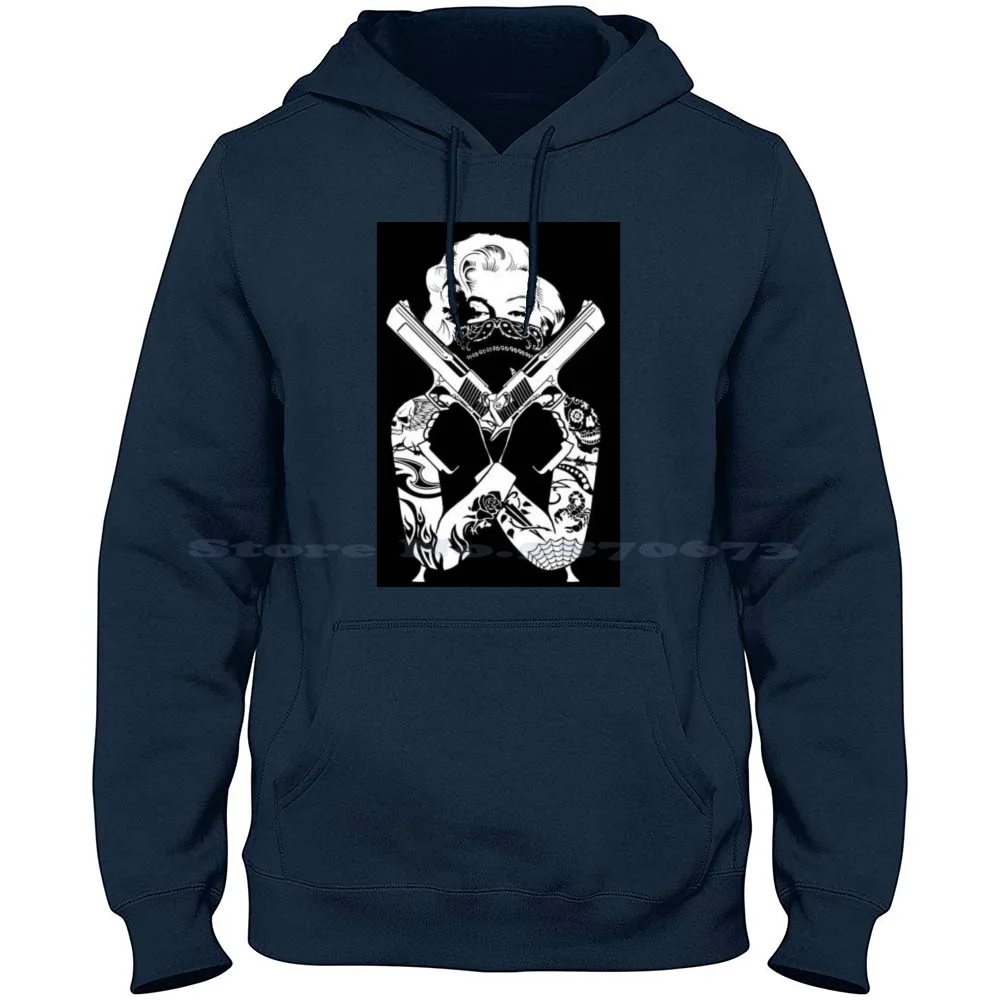 Woman With Pistols 100% Cotton Hoodie Firearms Weapons Ruger Benelli Woman Girl Forces Guild Bullets Pistols