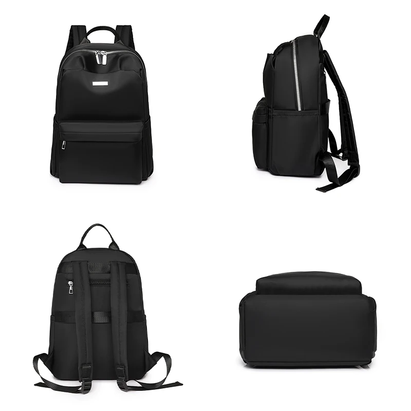 Nylon Zipper Fashion Backpack Casual 2024 New Basic Style Bags for Women Portable Interior Zipper Pocket Sewing Thread Sac A Dos image 3