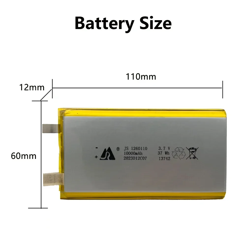 100% prawdziwa pojemność 3,7 V 10000 mAh 1260110   Bateria litowo-polimerowa do Power Bank GPS Laptop Światła kempingowe Diy Wysoka jakość