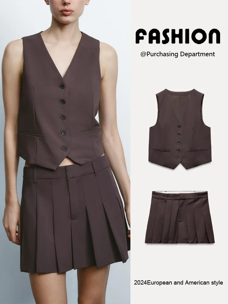 

Spring New Arrival Women's Svel Vest Top Casual Skirt Pants Set Ele Faionable Two-Piece Ensemble for Ladies